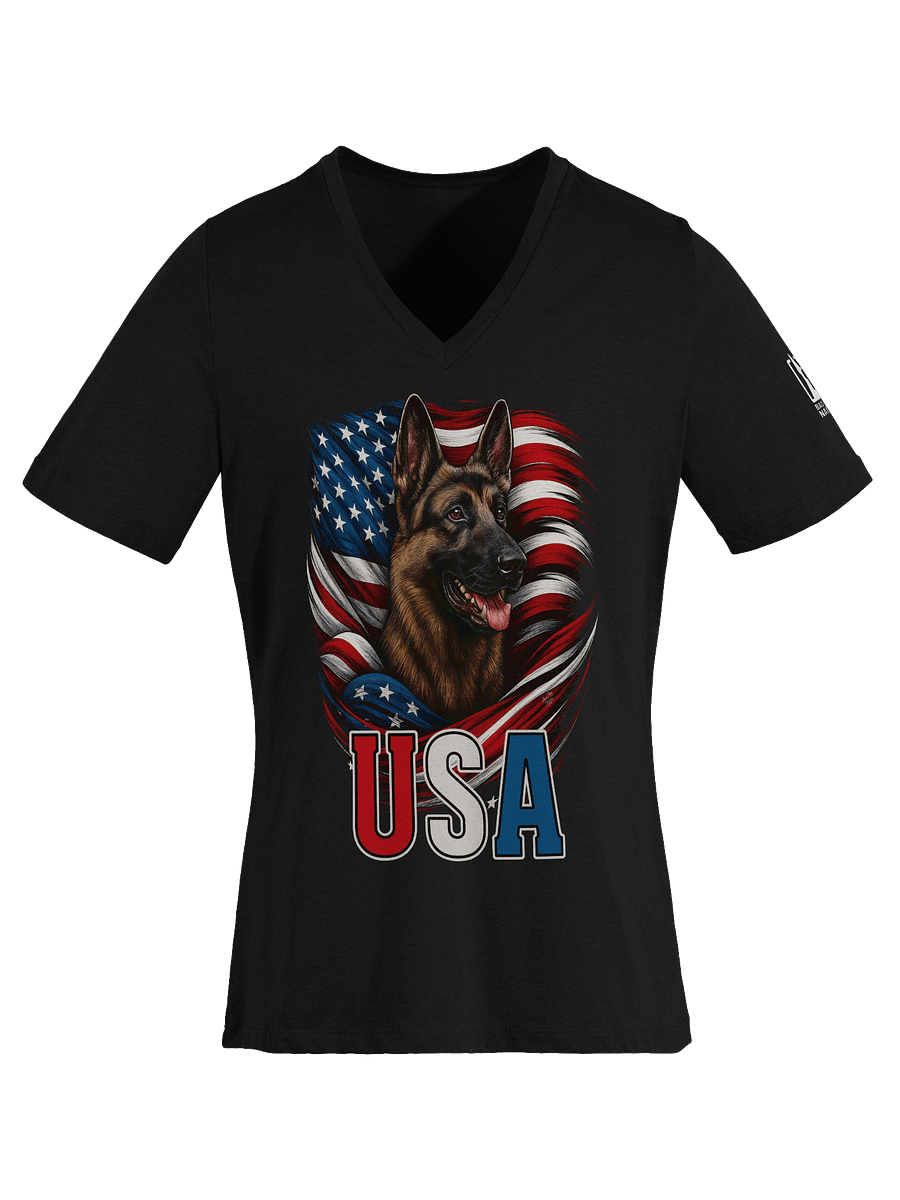 USA German Shepherd V-Neck Tee product image (1)