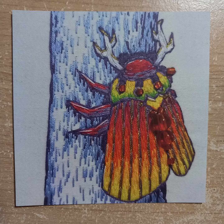 Sunset Christmas Beetle Embroidery Print product image (2)