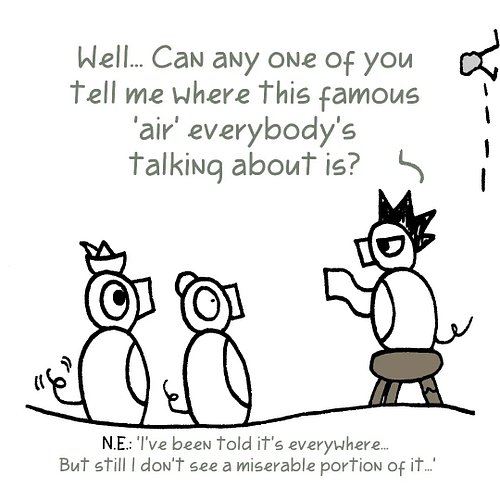 He'll continue looking for that 'air' throughout the region, even with the best binoculars on the market...

#comic #webcomic...