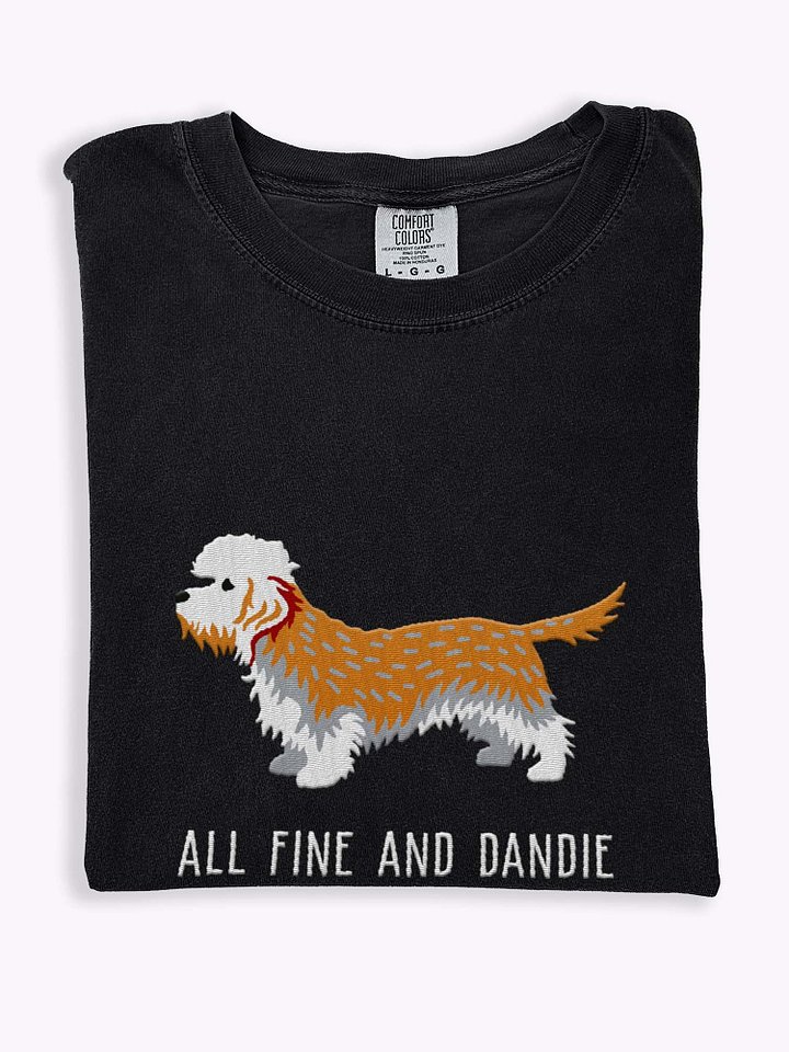 All Fine and Dandie T-Shirt(Embroidered) of a Dandie Dinmont Terrier(Mustard) product image (1)