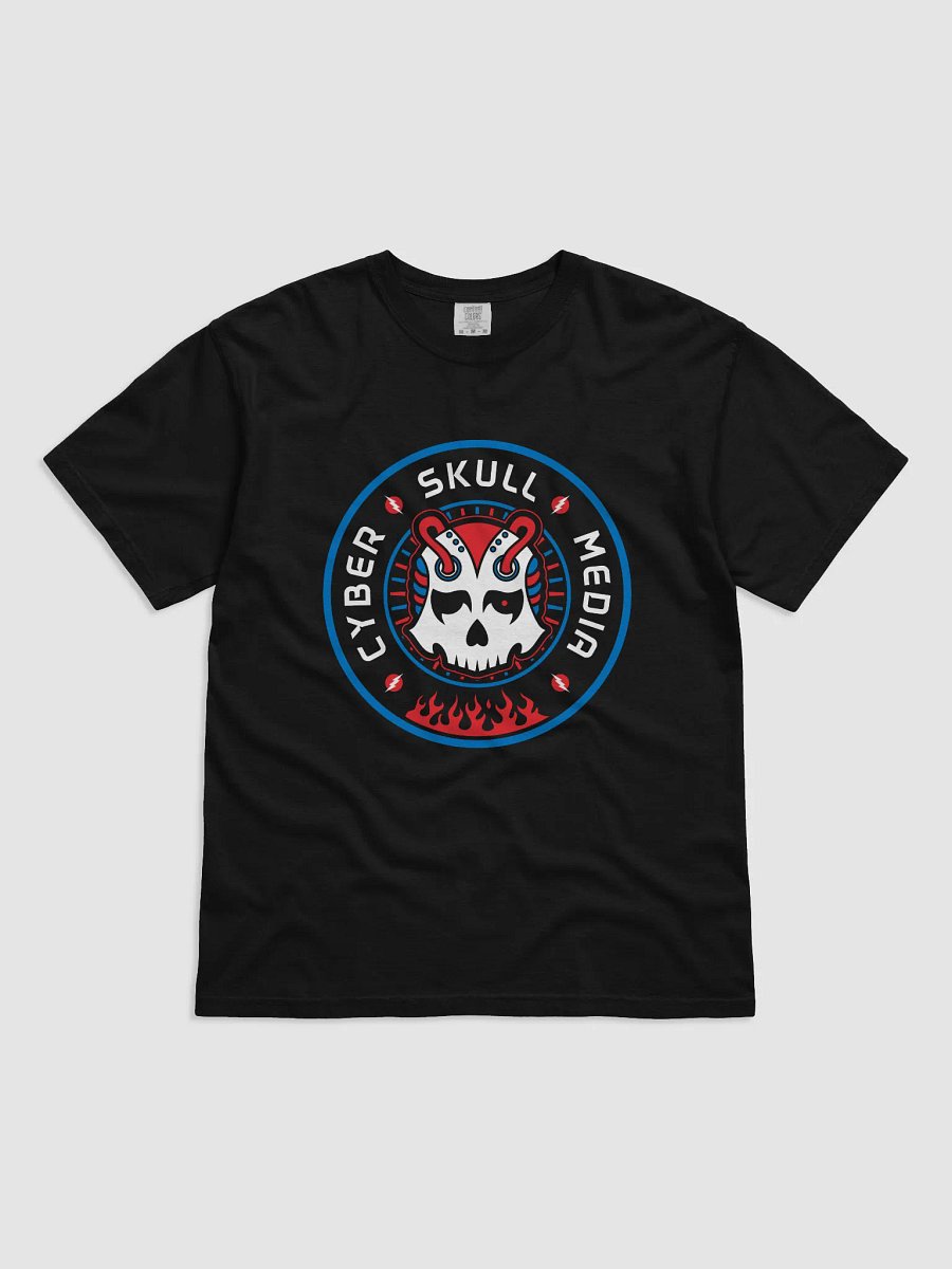 Red, White, & Blue Cyber Skull Media Logo Tee (Premium) product image (1)