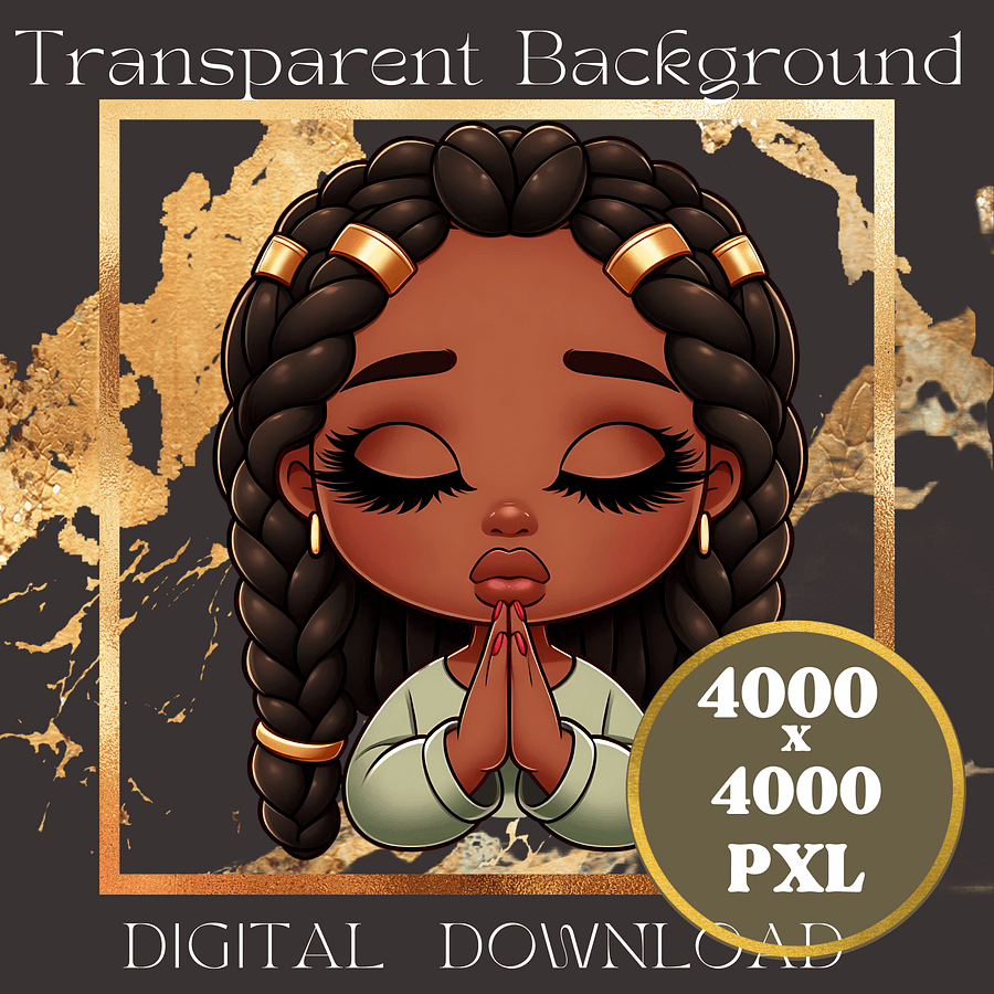 Spiritual Black Girl Clipart product image (2)