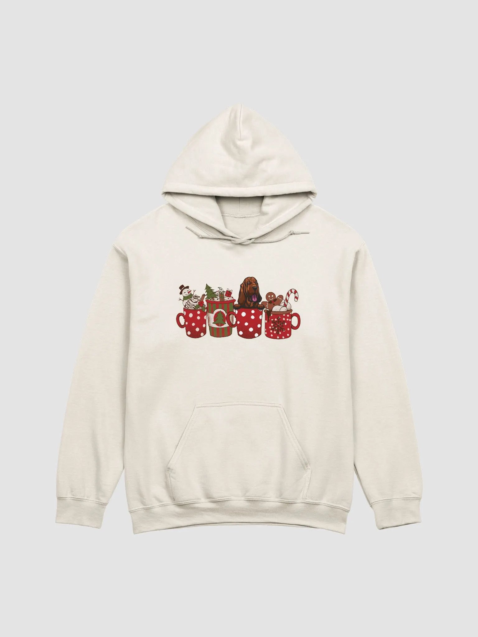 Cute Bloodhound in a Christmas Cup Hooded Sweatshirt | Funny Christmas Pup in a Cup product image (19)