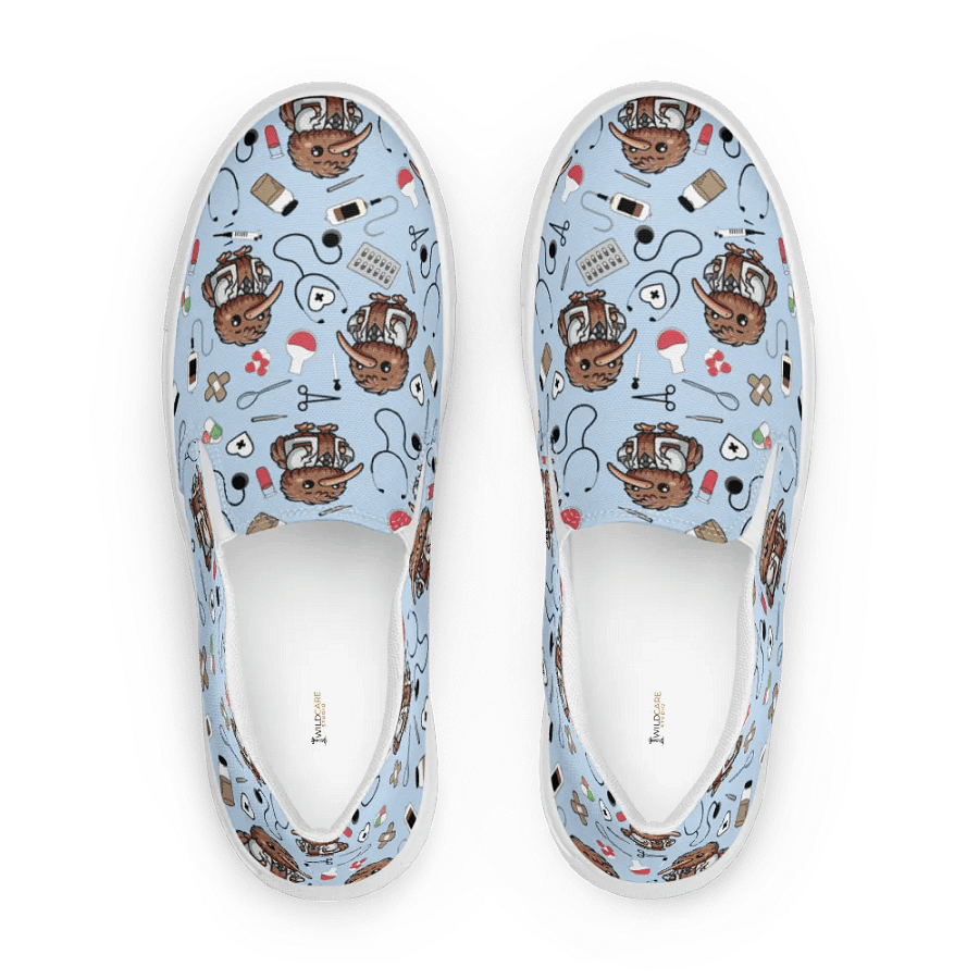 Cute Medical Kiwi Slip-On Canvas Shoes (Blue) product image (5)