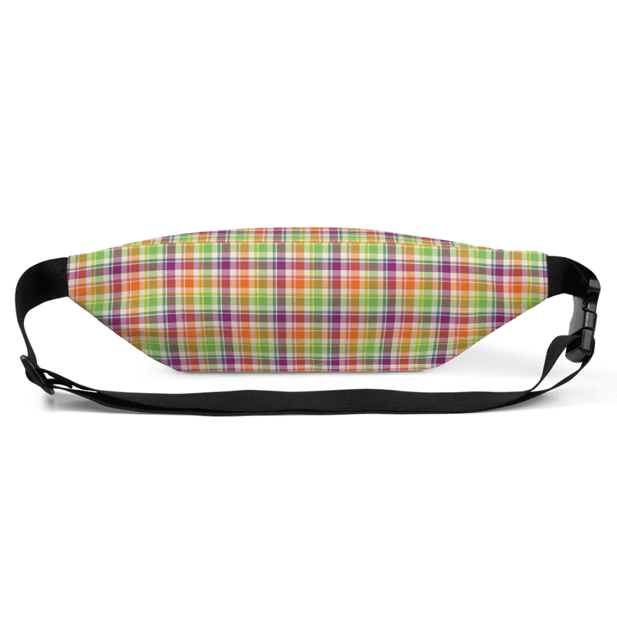 Purple, Orange, and Lime Green Plaid Fanny Pack product image (4)