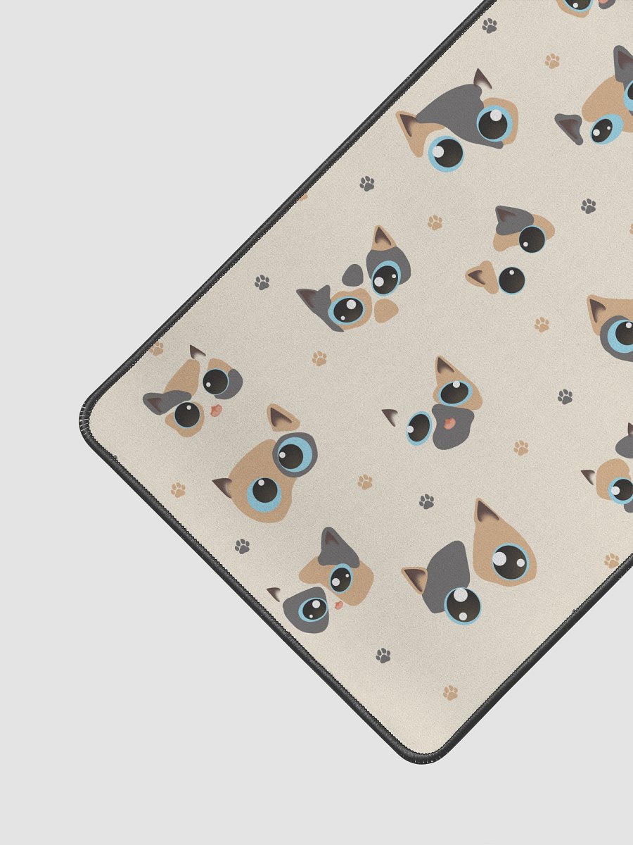 Cute Calico Cat Faces (Blue Eyes) Desk Mat 12" x 18" product image (2)
