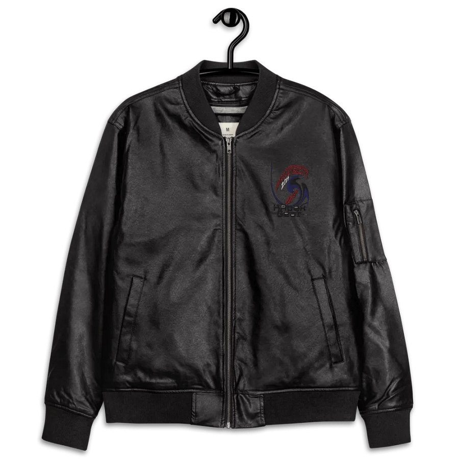 Faux Leather Bomber Jacket - Embroidered - Property Of HApex Gear 2024 product image (12)