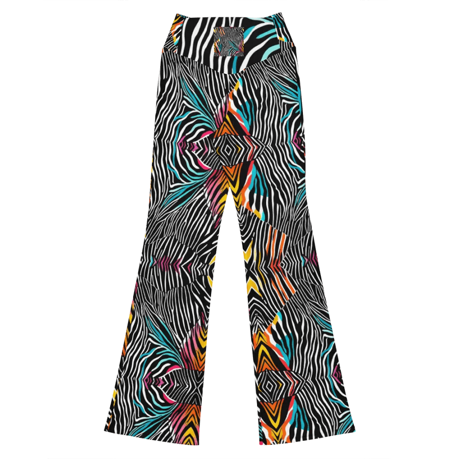 Zebra Stripes and Colorful Triangles Flare Leggings product image (9)