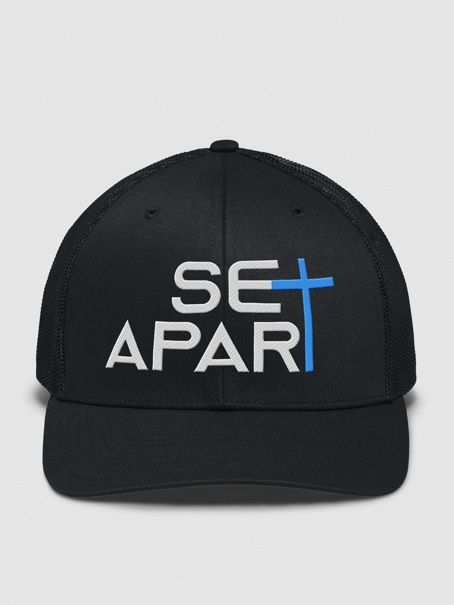 CSAT "Set Apart" Premium Trucker Hat: Aqua Cross Edition product image (1)