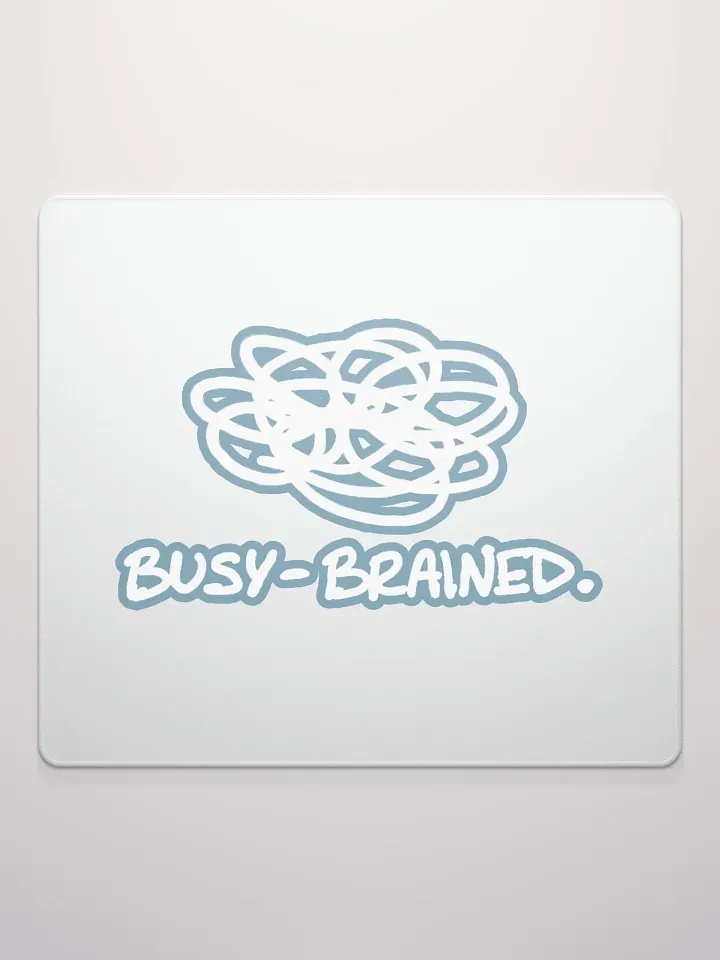 BUSY-BRAINED (lined design, #709AAF) mouse pad product image (2)