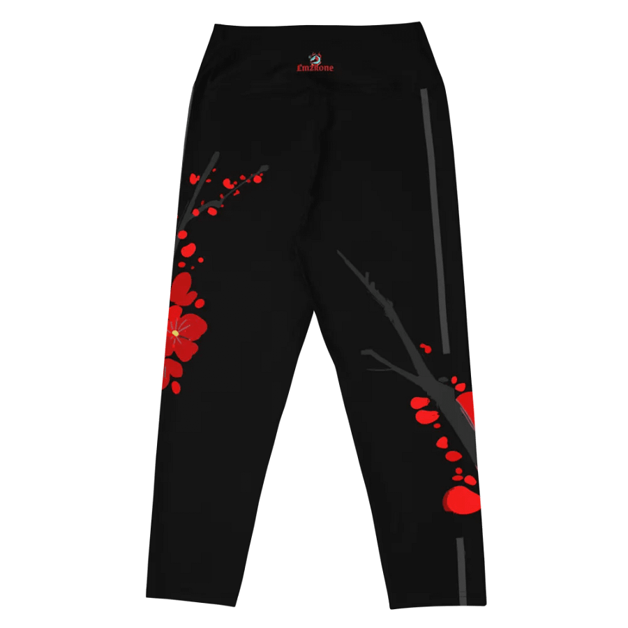 Sakura Blossom Burst - Yoga Print Leggings Black product image (7)