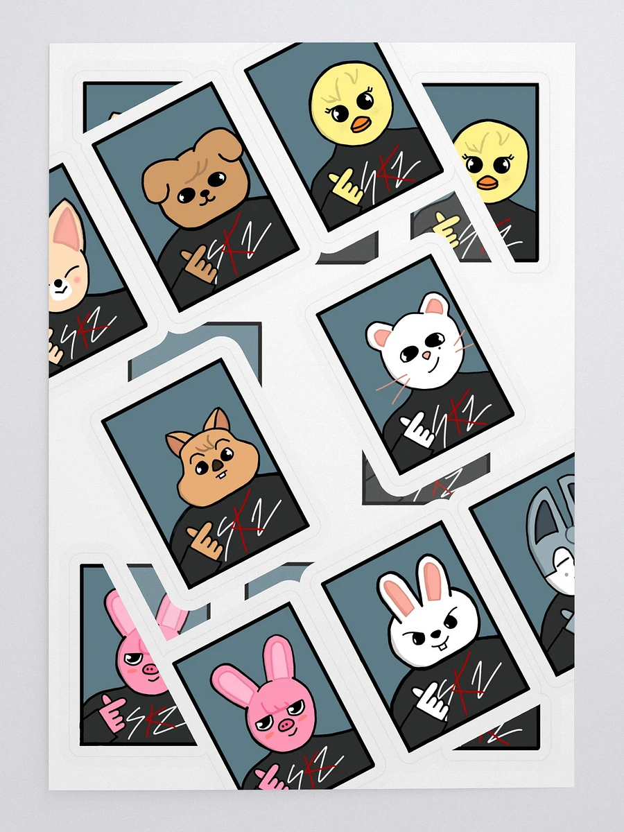 Skzoo fingerheart photocard sticker sheet product image (3)