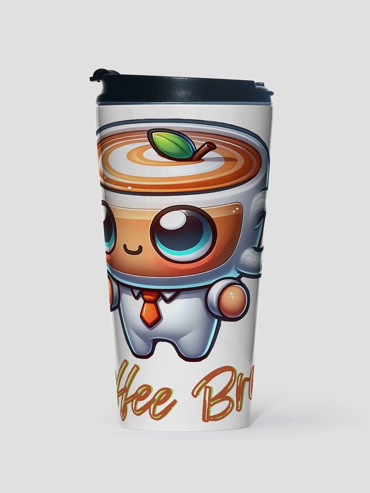 Cute Coffee Brain Cartoon Design Stainless Steel Travel Mug - Adorable Coffee Lover's Art product image (2)