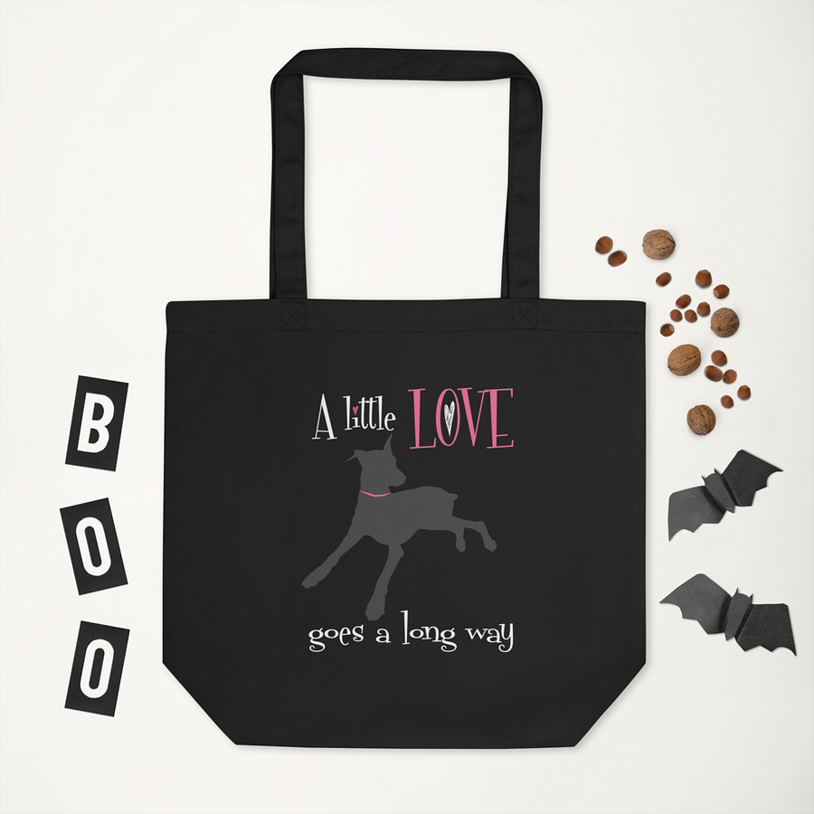 A little Love goes a long way, Black eco tote bag product image (3)