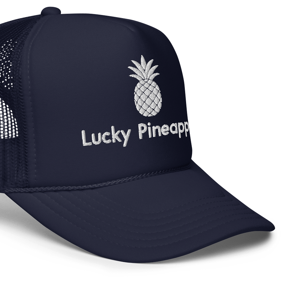 Lucky Pineapple Films Logo Embroidered Navy Blue Trucker Hat product image (5)