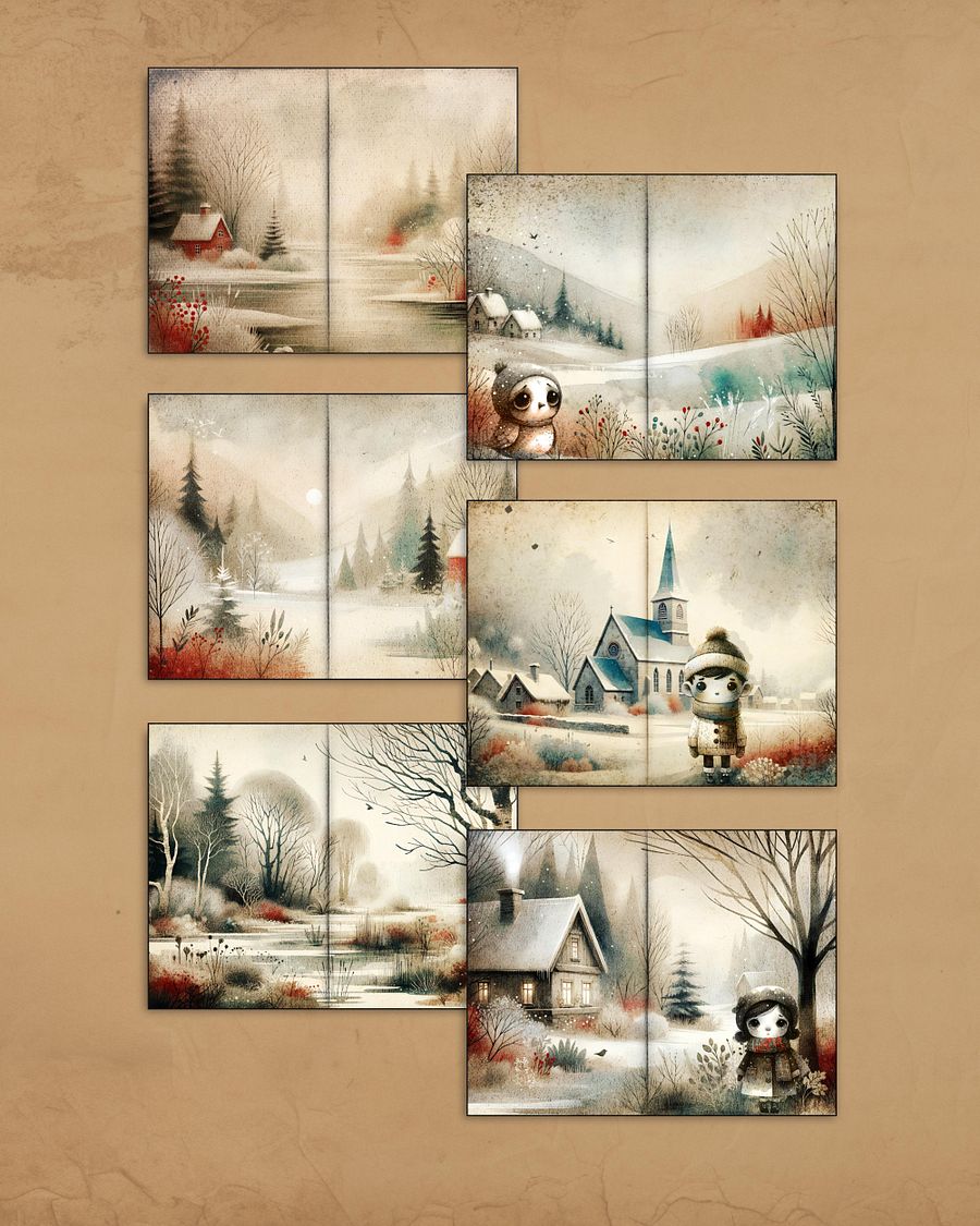 Gloomy Winter Friends Junk Journal Kit product image (3)