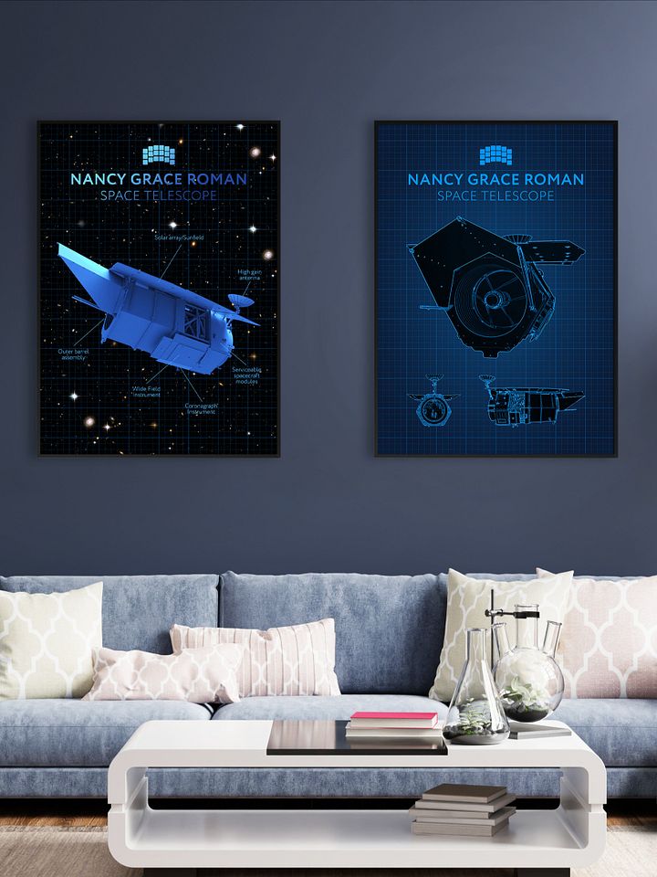Nancy Grace Roman Telescope Blueprint Poster — NASA NGRST Space Print product image (2)