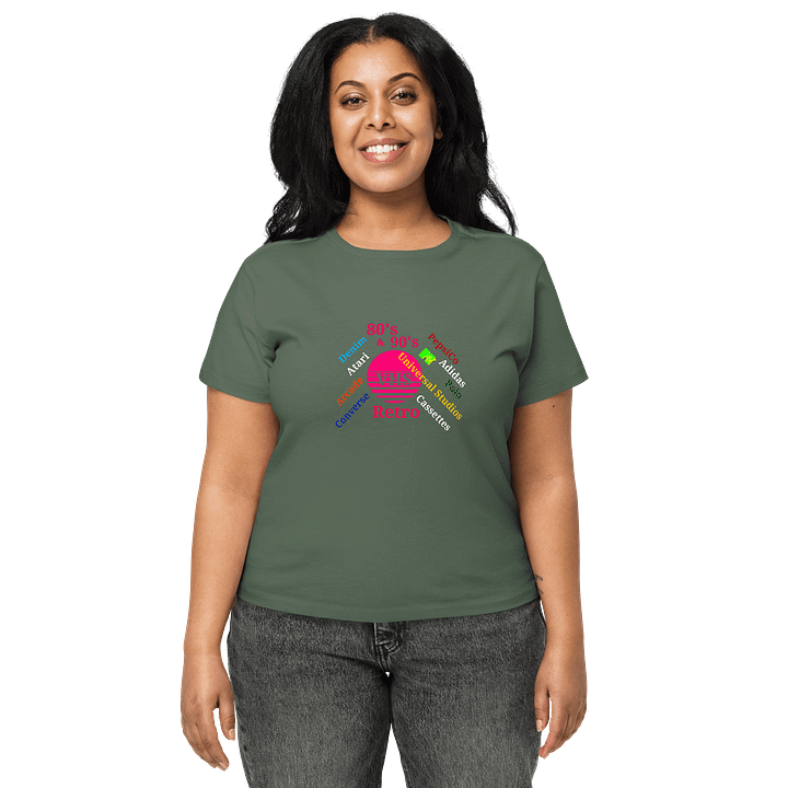 Retro VHS Circle Women's High-Waisted Tee product image (1)