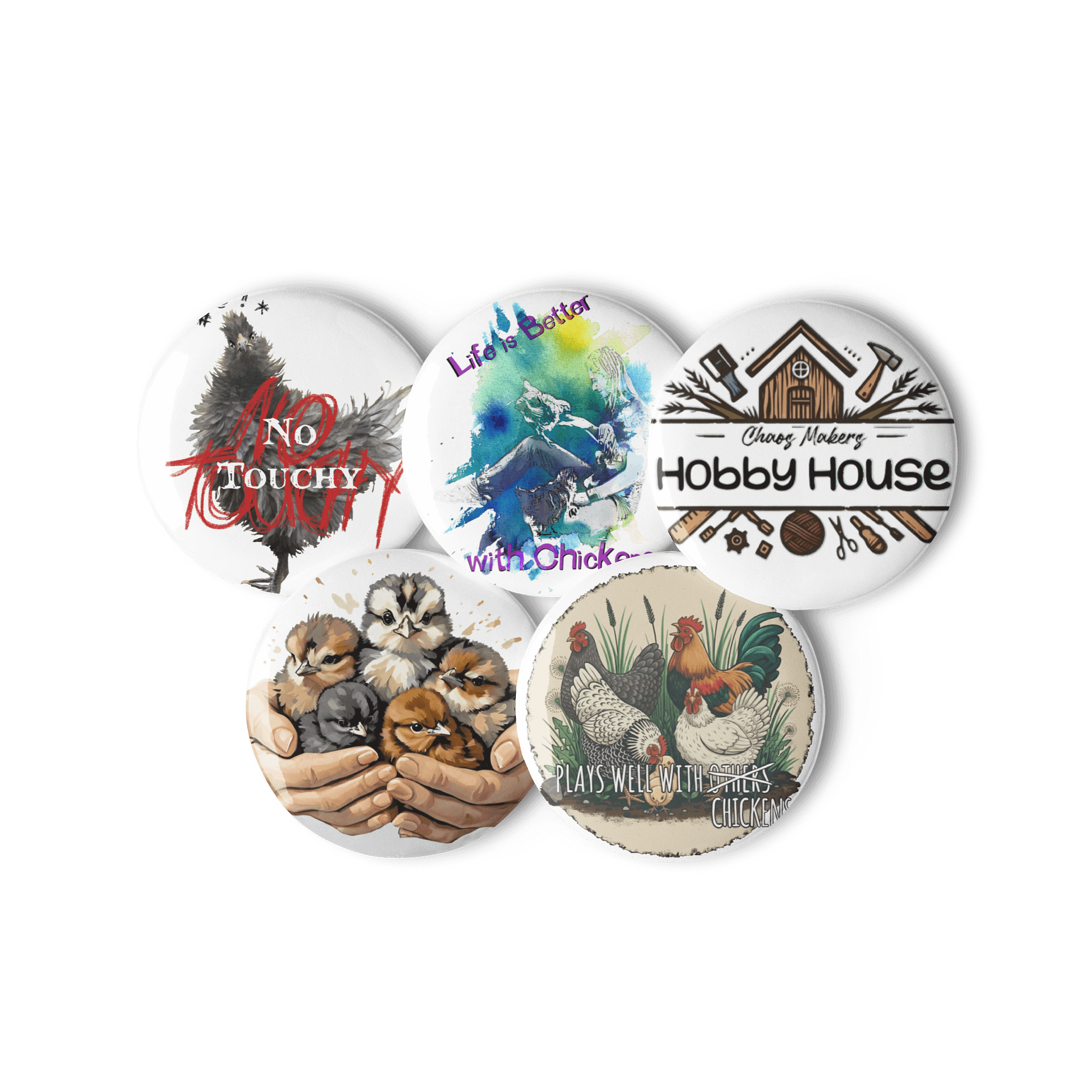 Chicken Collection - Button Pins product image (2)