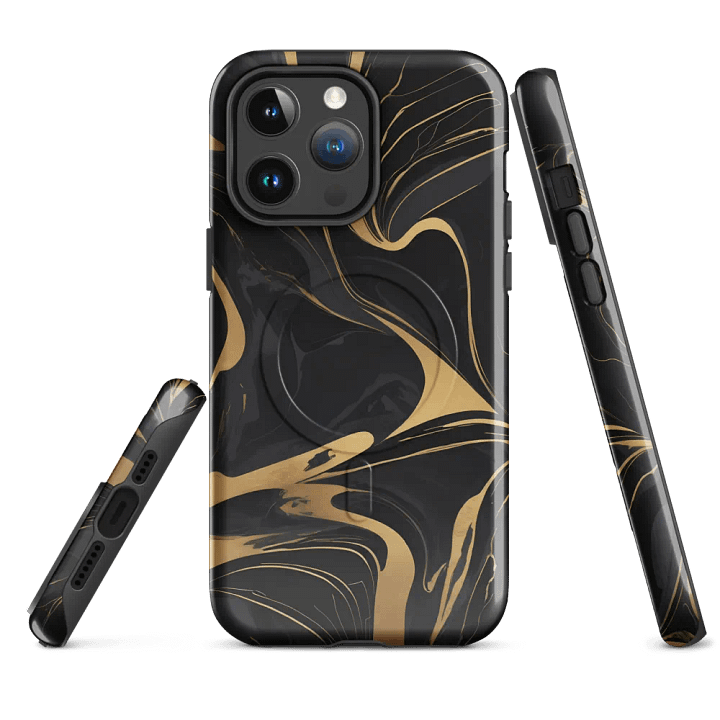 MagSafe® Tough Case for iPhone – Liquid Gold on Onyx product image (1)