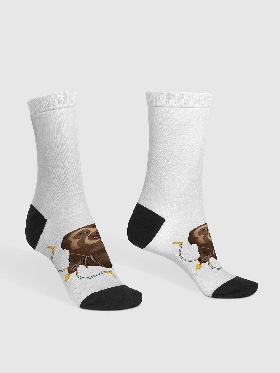White Cupid Sloth Crew Socks product image (3)