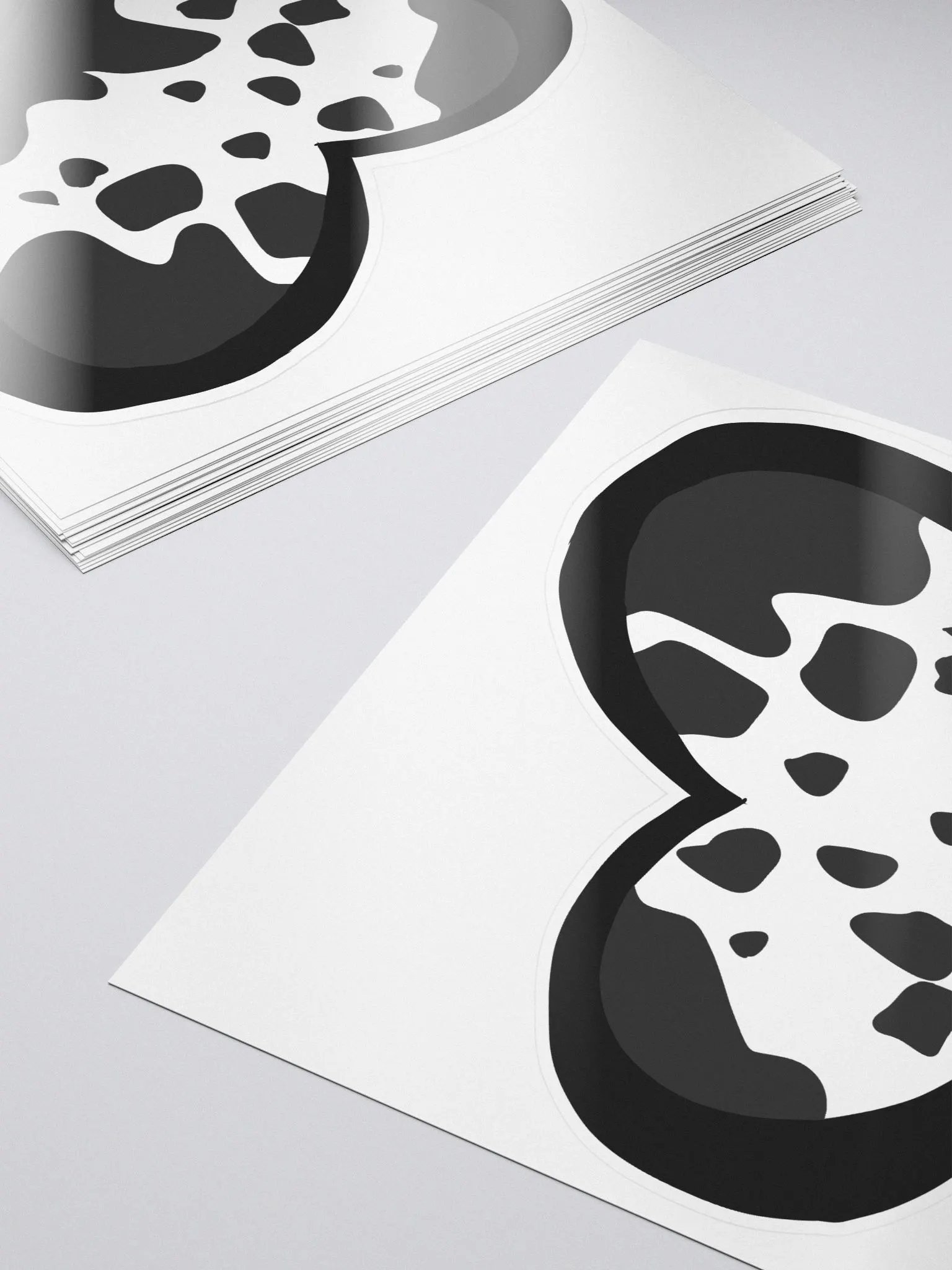 Little Moo Heart Sticker (Black and White) product image (5)