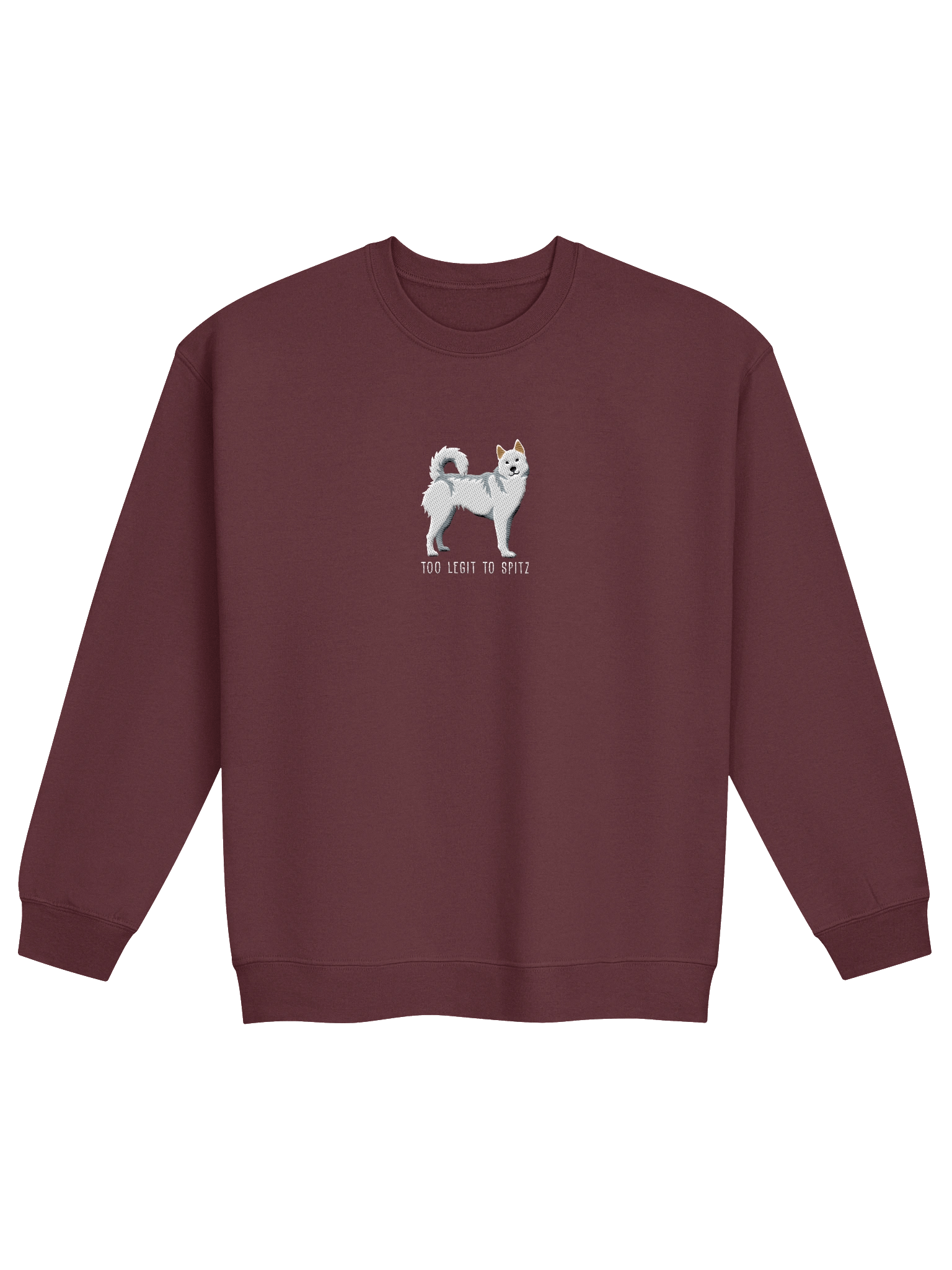 Too Legit to Spitz Sweatshirt (Embroidered) of a Siberian Husky(White) product image (5)