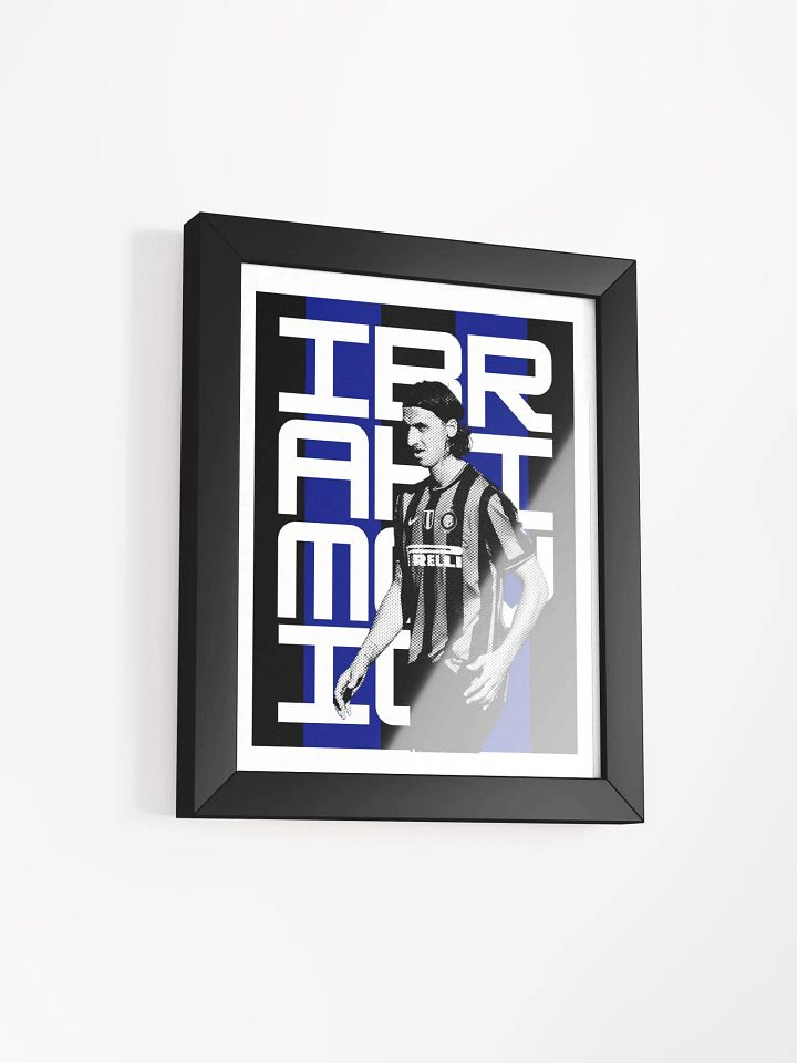 Zlatan Ibrahimovic BW Inter Milan Name Art Framed Print product image (2)