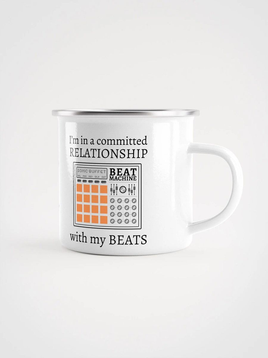 "I'm In A Committed Relationship With My Beats" Enamel Coffee Mug product image (1)