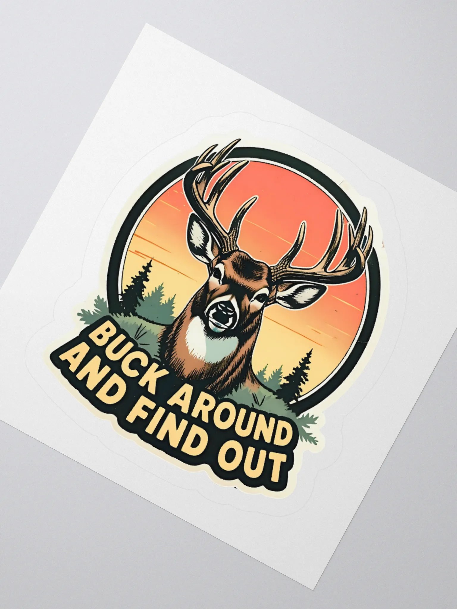 Buck Around Sunset Kiss Cut Stickers product image (5)