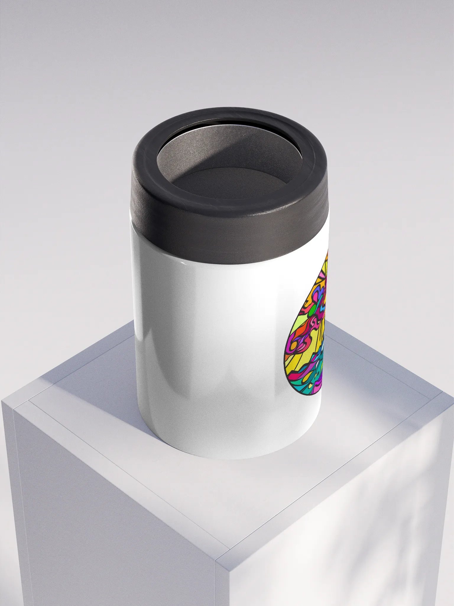 Vibrant Swirl Stainless Steel Koozie - Wave at Sunset product image (4)