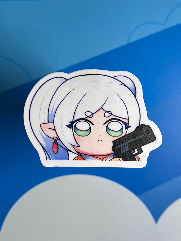 Frieren w/ Gun - Baby Peeker - Sticker product image (1)