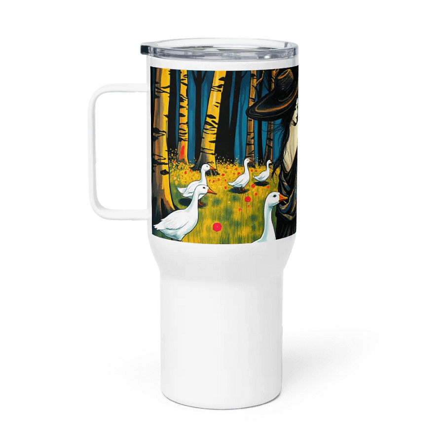 Goose lady 1 Whimsical Forest Travel Mug product image (1)