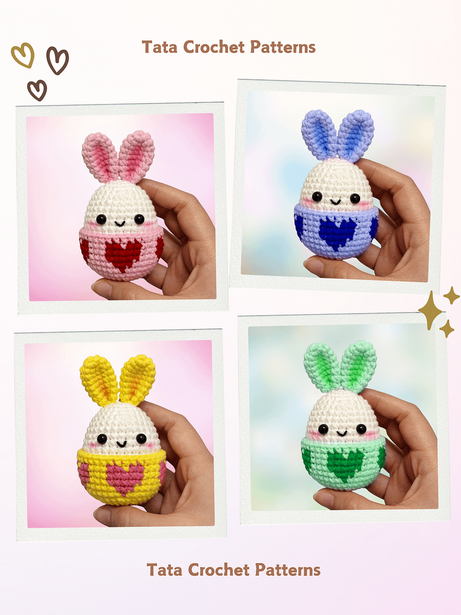 (8 in 1) Crochet Pattern - Super Cute Easter Bunny Eggs Amigurumi product image (7)
