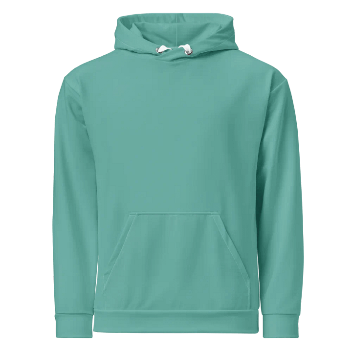 Plain Turquoise Green True Summer Unisex Recycled Polyester Heavyweight Premium Hoodie by Treasure Pie product image (1)