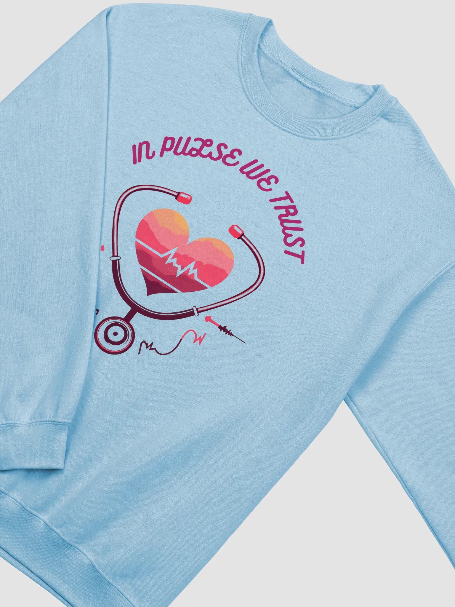 Heartbeat in the stethoscope Crewneck Sweatshirt product image (9)