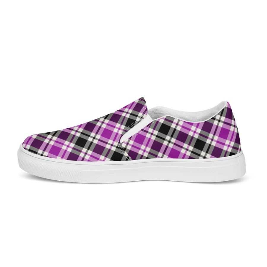 Purple, Black & White Plaid Women's Slip-On Shoes product image (6)