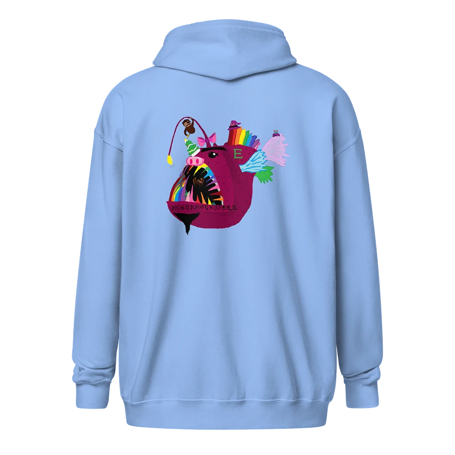 Anglerfish Embroidered + Printed Zip Up Hoodie (designed by a relative) product image (1)