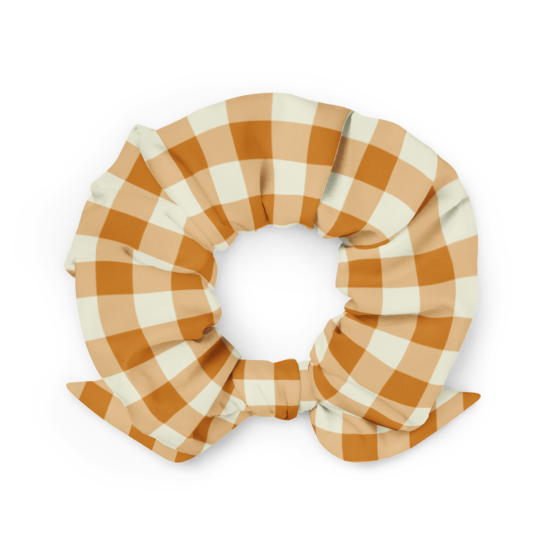 Orange & Cream Gingham Scrunchie product image (4)