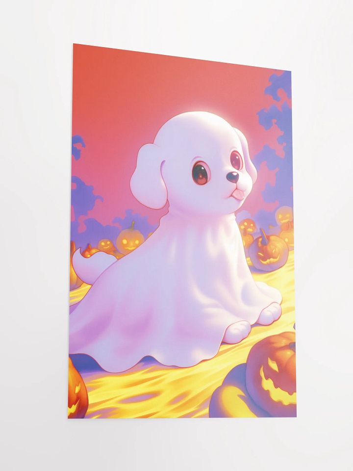 Whimsical Puppy and Pumpkin Lanterns Poster product image (2)