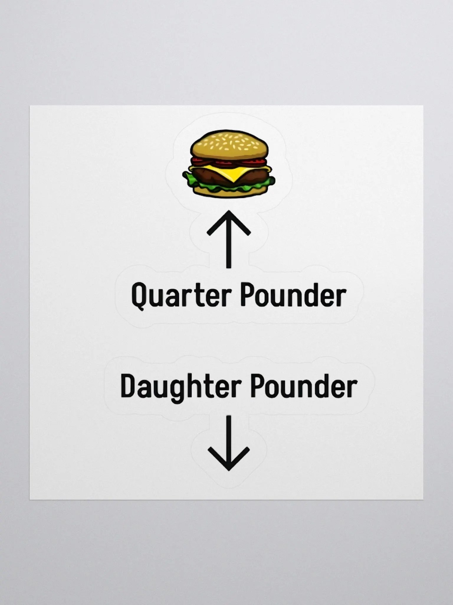 Quarter Pounder Daughter Pounder Sticker product image (1)