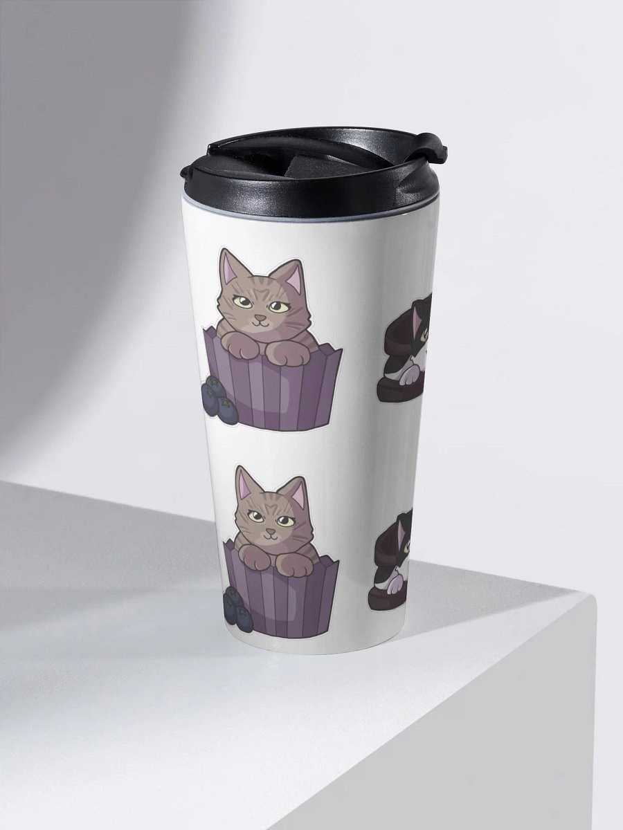 Travel mug with THE three cats product image (2)