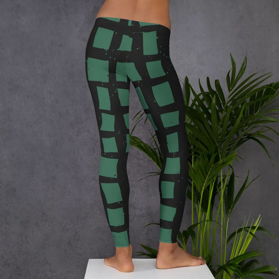 Customizable Green Grid Leggings product image (6)