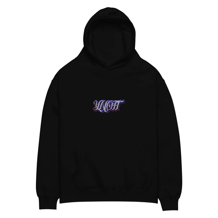 YNOTT Gradient Typography Hoodie - "SHINY" BLACK product image (2)