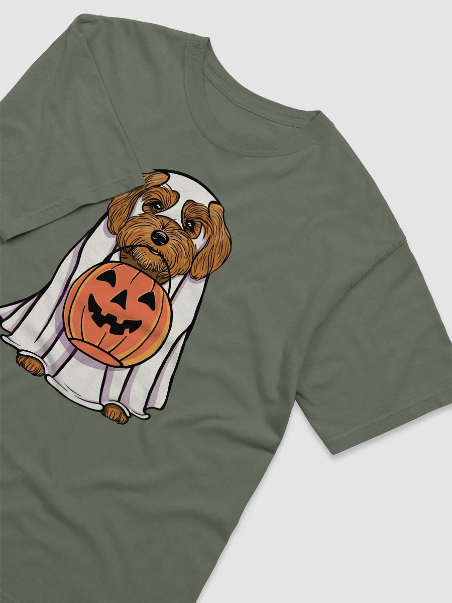 Funny Halloween Havanese T-Shirt | Funny Havanese Wearing a Ghost Costume and Holding a Pumpkin Basket product image (10)