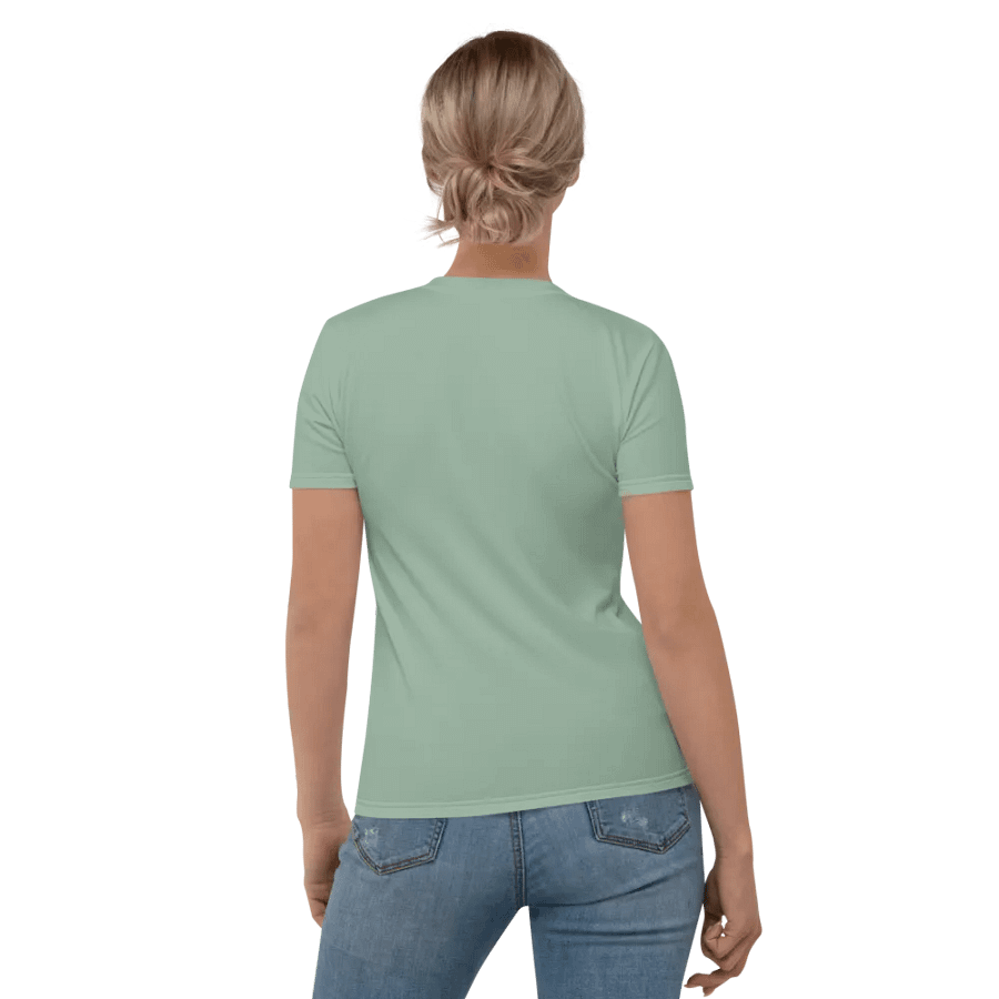 Plain Light Sage Green Soft Summer Women's Crewneck Polyester Heavyweight Premium T-Shirt by Treasure Pie product image (5)