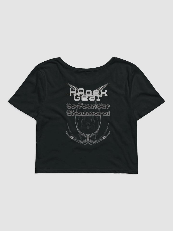 Women's Crop Tee - Co Founder Shaumarai - White HApex Gear White Logo product image (2)