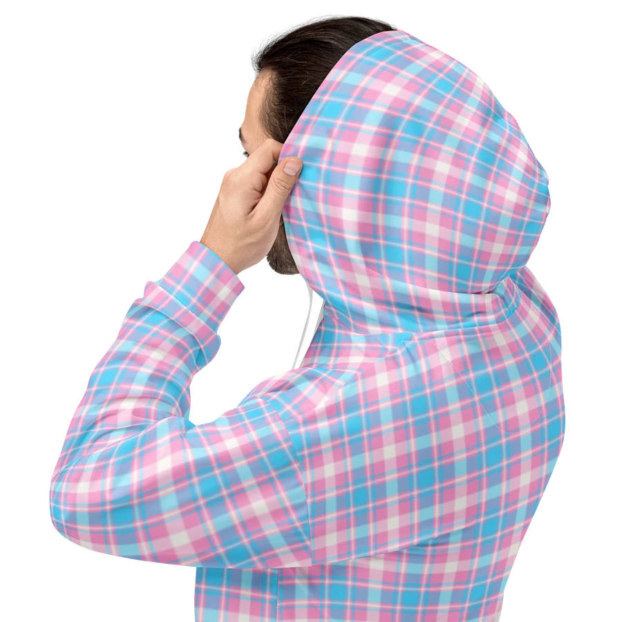Baby Blue, Pink, and White Plaid Hoodie product image (8)