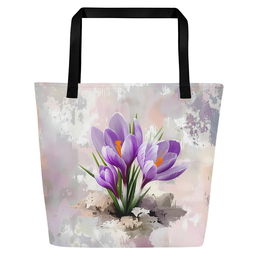 Tote Bag: Vintage Purple Crocus Flowers Floral Design product image (3)