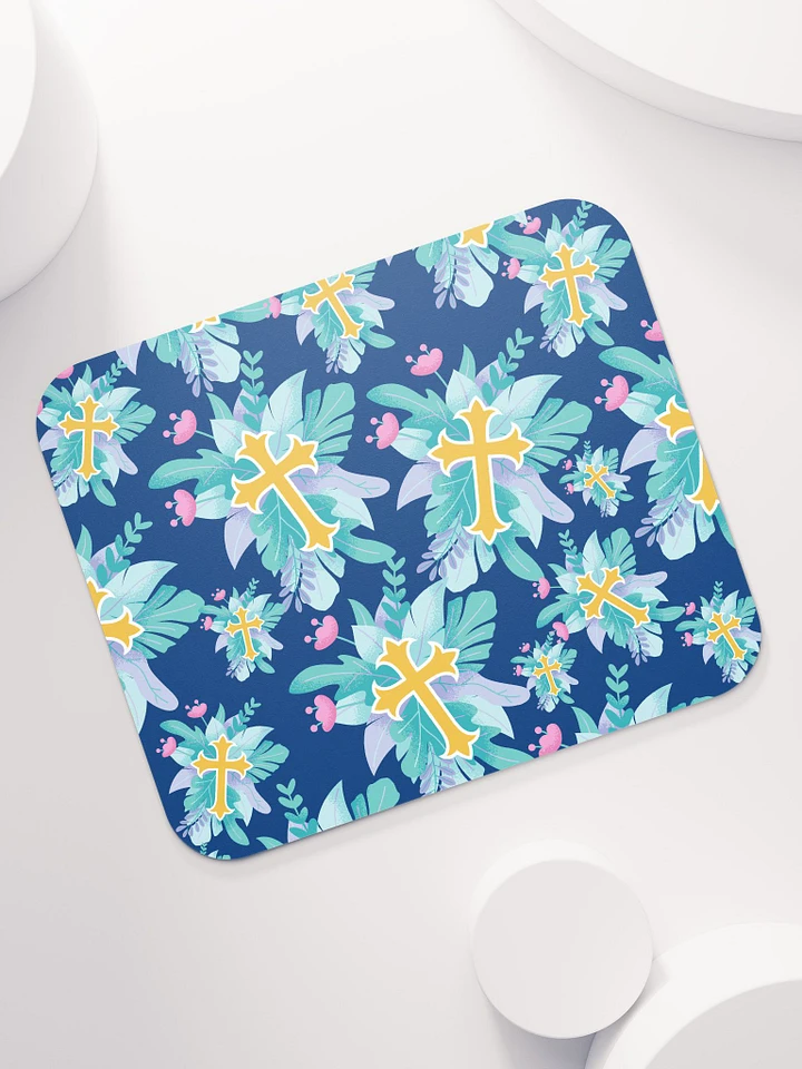 Floral Cross Patterned Mouse Pad product image (1)